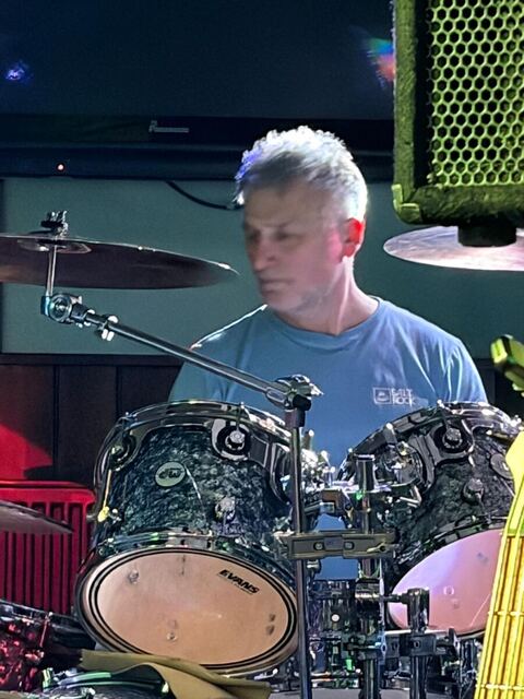 Carl playing a drum kit